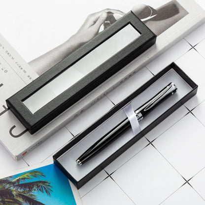 Lesnala 10Pcs Empty Pen Gift Box with Clear Lid Single Bulk Jewelry Ballpoint Display Case for Business Birthday Souvenir Office School Supplies Present Packaging Black