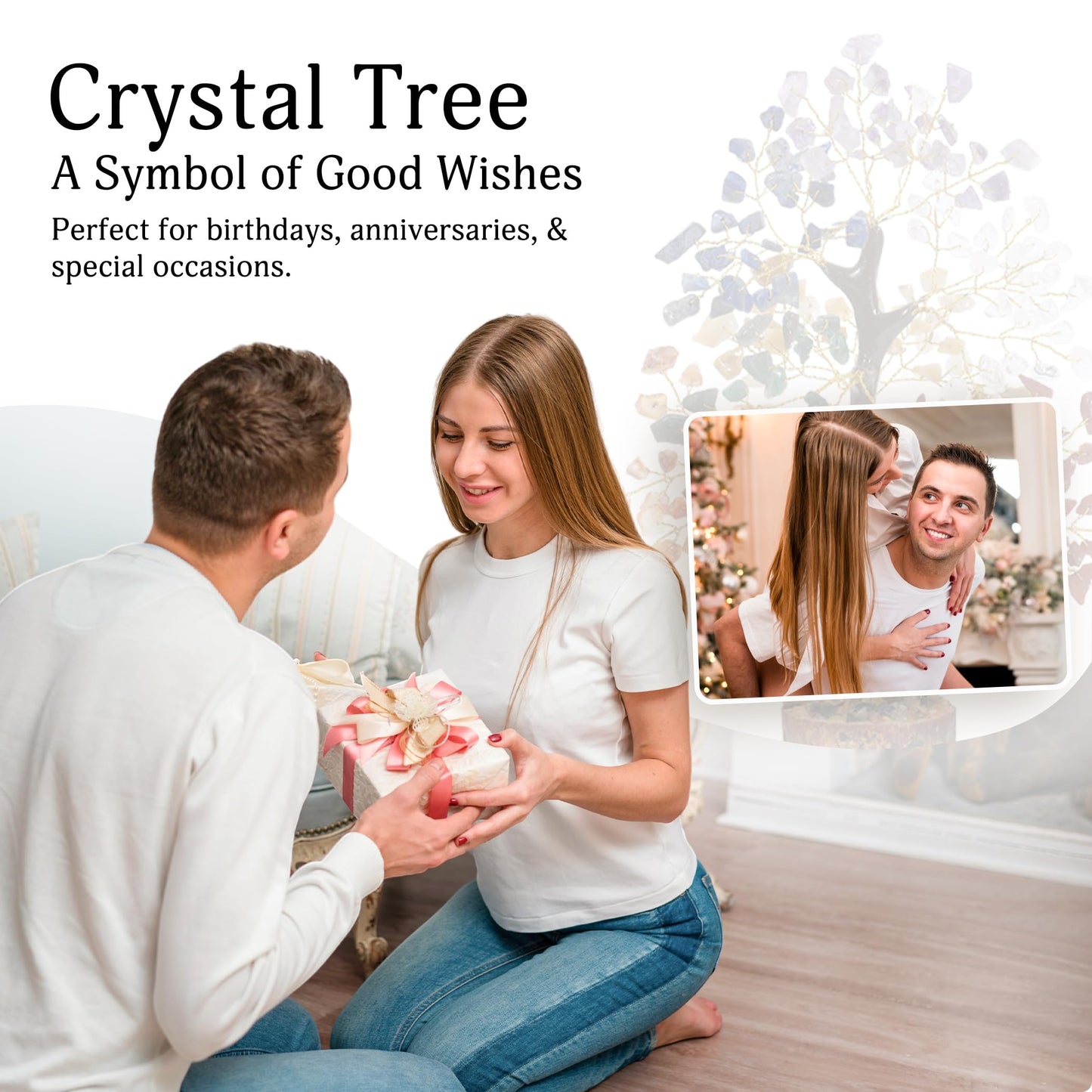 YATSKIA Rose Quartz Tree, Rose Quarts Crystal, Stone Crystal Money Tree - Feng Shui Decor - Spiritual Gift, Home Office Decor - 10-12 Inch Approx