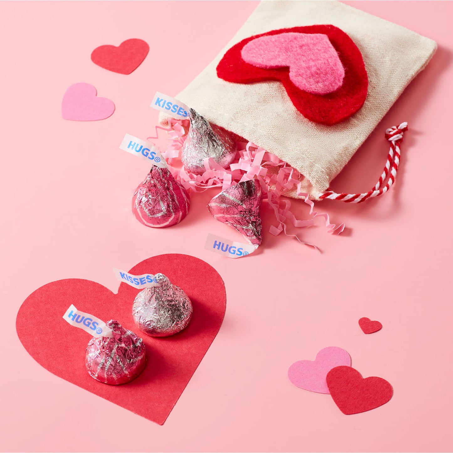 HERSHEY'S HUGS & KISSES Assorted Flavored, Valentine's Day Candy Bag, 23.5 oz