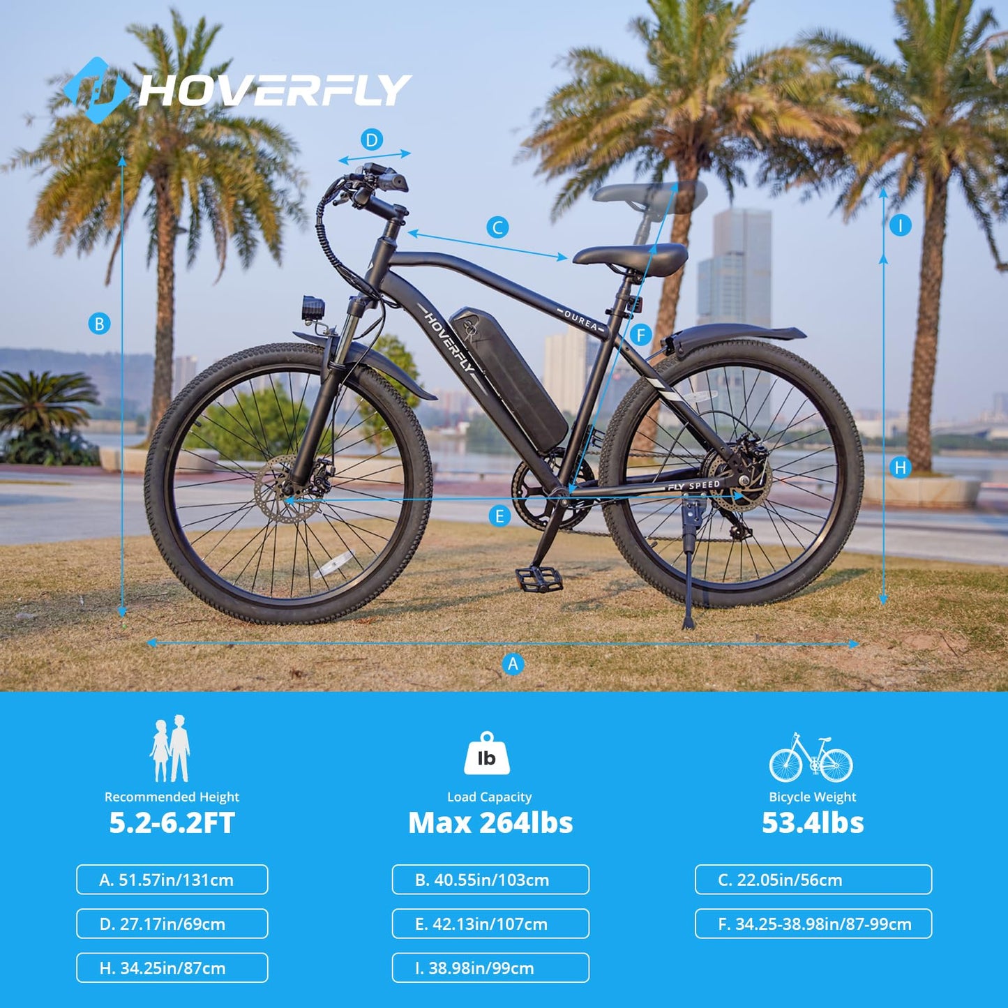 HOVERFLY OUREA 26" 750W Electric Mountain Bike & Master Lock 8122D Combination Cable Lock for Bicycles, ATVs, Grills, Lawn Mowers