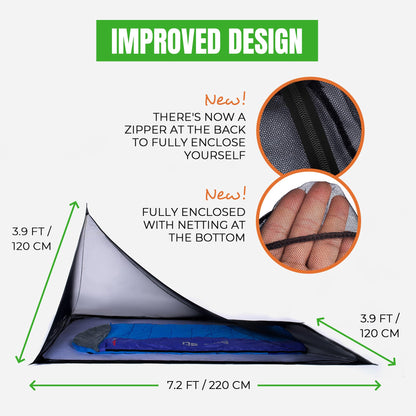 MEKKAPRO Mosquito Netting for Camping with Carry Bag, Mosquito Net Tent, Compact and Lightweight Bug Net for Camping, Mosquito Netting for Bed, Fits Sleeping Bags, Tent, Bed (Single)