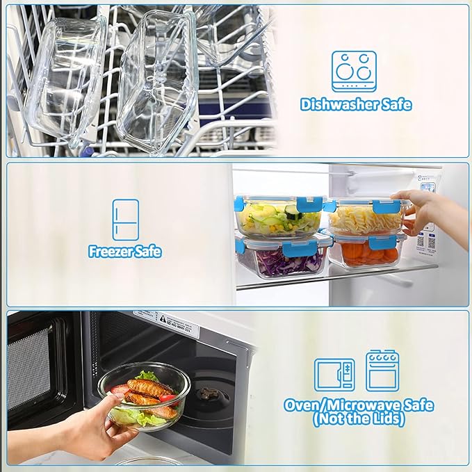 M MCIRCO 24-Piece Glass Food Storage Containers