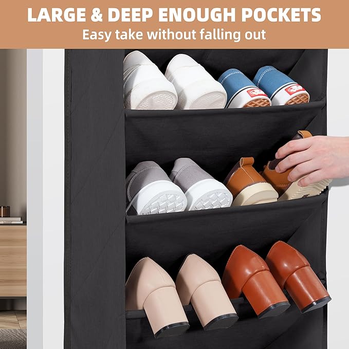 STORAGE MANIAC Over the Door Shoe Organizer Heavy-Duty Large Deep Pocket