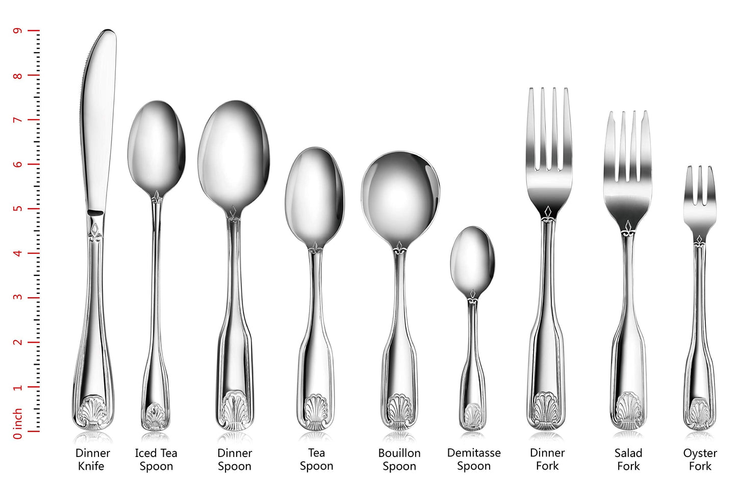 New Star Foodservice Shell Pattern 18/0 Stainless Steel Bouillon Spoon, 6.4-Inch, Set of 12, Commercial Grade