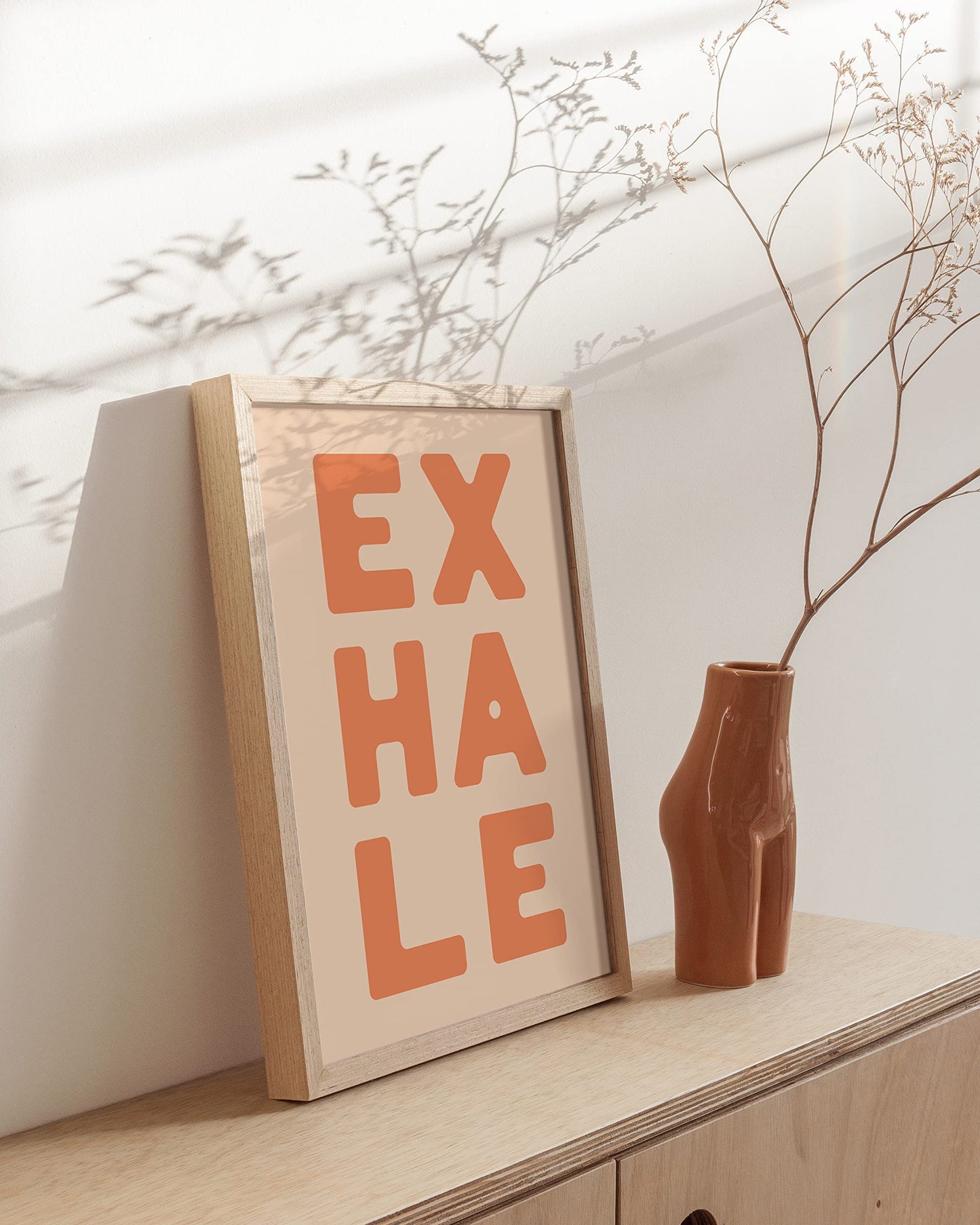 HAUS AND HUES Inhale Exhale Wall Art and Yoga Poster - Inhale Exhale Prints and Yoga Quotes Wall Decor | Inhale Wall Art Poster Wall Decor Meditation Art | Unframed 12"x16"