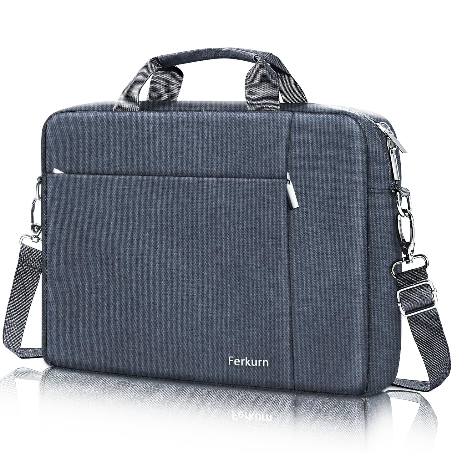 Ferkurn Laptop Bag Case Sleeve 15 15.6 16 inch for Women Men Compatible with 15"/16" MacBook Pro/Air M4/M3/M2/M1, Surface Laptop 6/5/4 Book, XPS 15, HP Pavilion, Lenovo, Acer, ASUS, Samsung, Grey