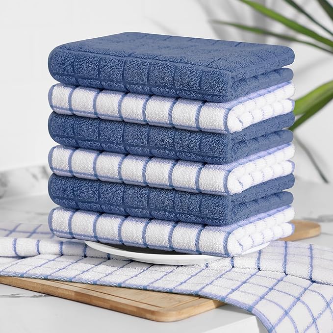 Homaxy Premium Cotton Kitchen Towels 16"x 28", Large Natural Ring Spun 390 GSM