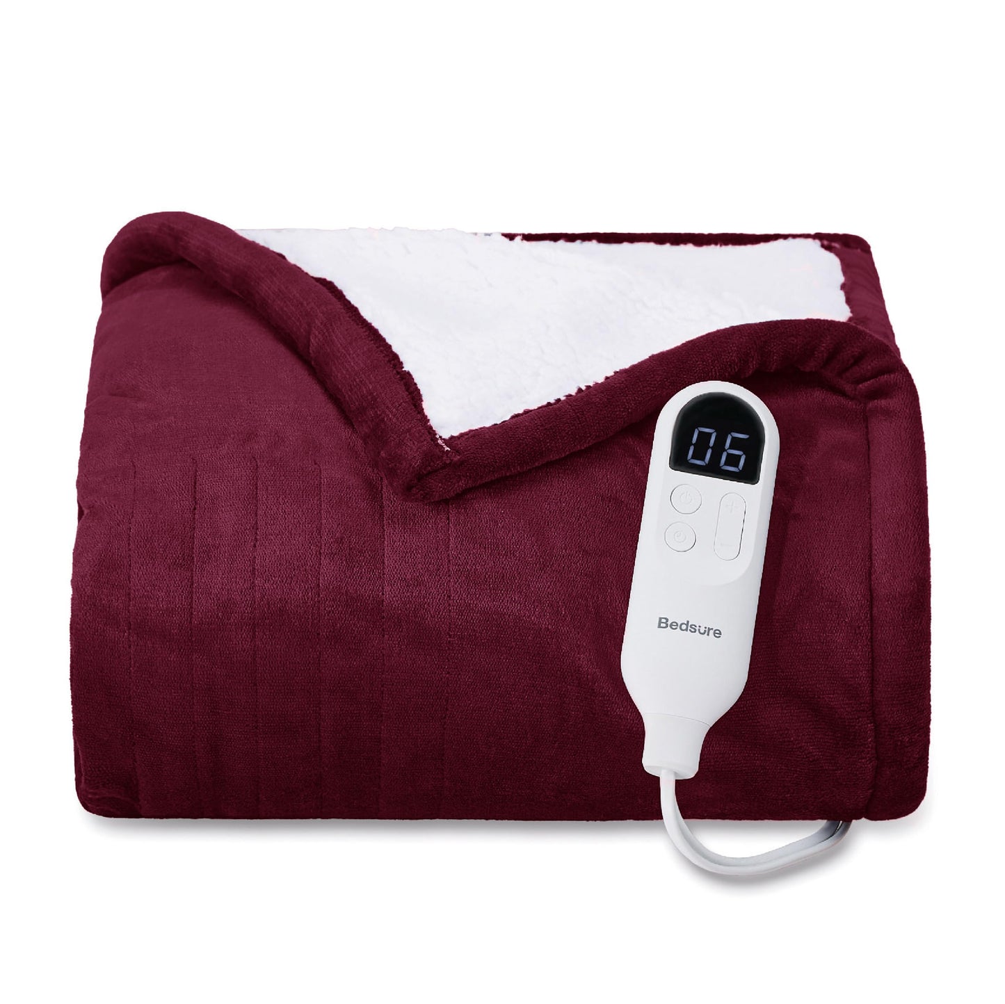 Bedsure Electric Blanket King Size - Dual Control Heated Blanket King Size, Fast Heating with 10 Time Settings & 10 Heat Settings, Warm Gift for Grandma (100x90 inches, Grey)