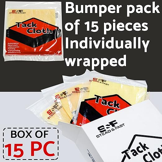 S&F STEAD & FAST Tack Cloth for Painting, 15-pc Premium Tack Cloths for