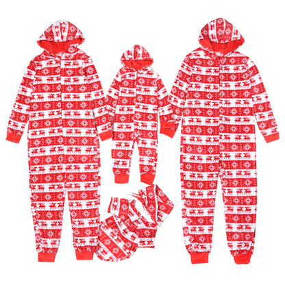 PopReal Christmas Pajamas for Family Onesies Plus Size and Dog, Matching PJs Hoodie Sleeper Snowflake Plush Cozy Warm