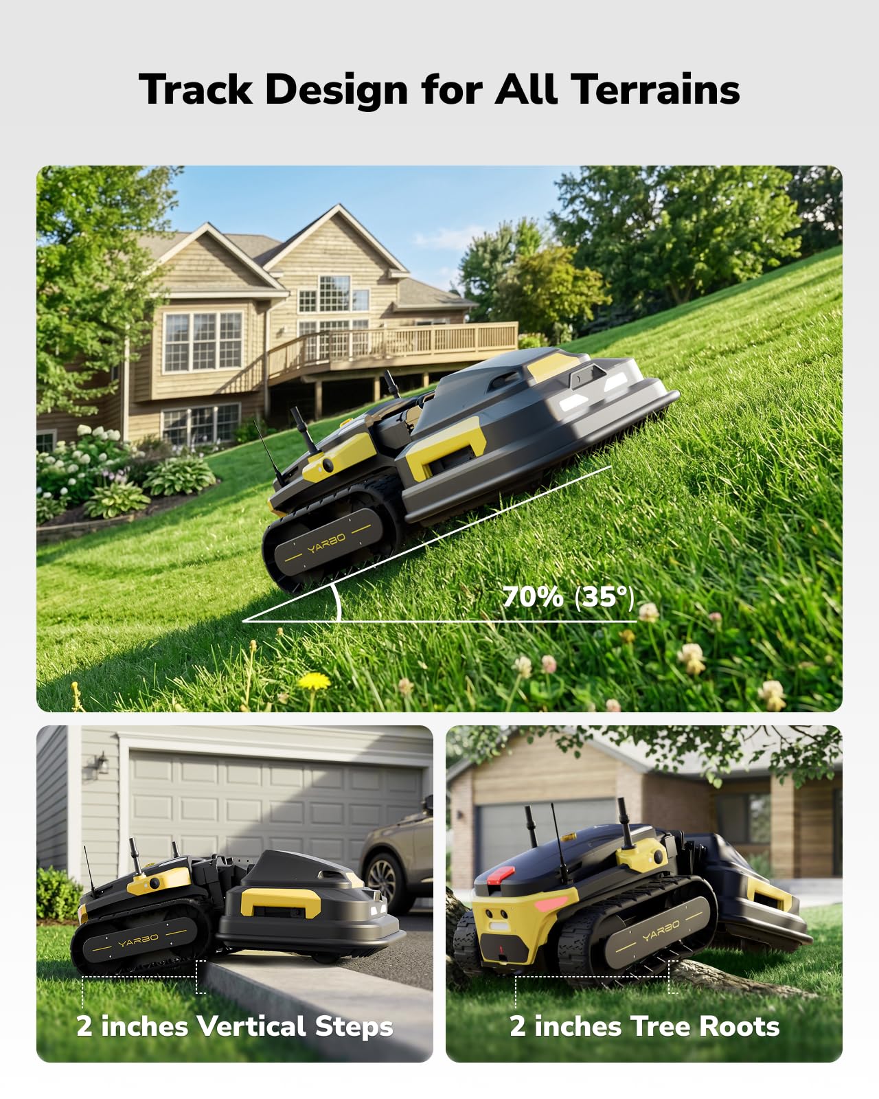 YARBO Robot Lawn Mower and Robotic Snow Blower with Modular Design, Wire-Free Setup, Auto-Recharging, AI Multi-Zone Mapping & RTK for Navigation