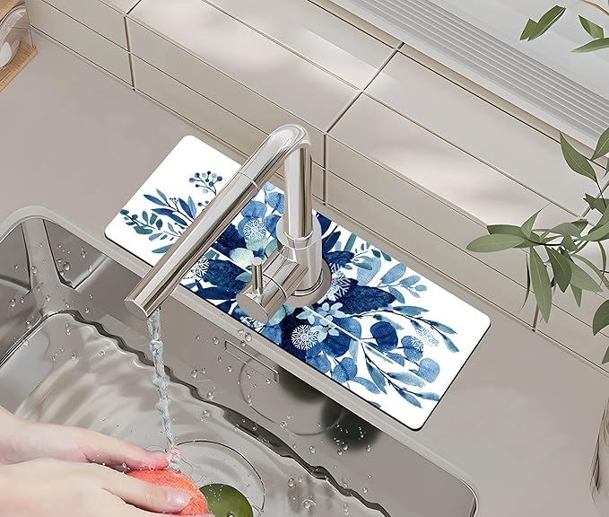Kitchen Sink Splash Guard Faucet Mat -1 PC Super Absorbent Fast Drying Mat Sink