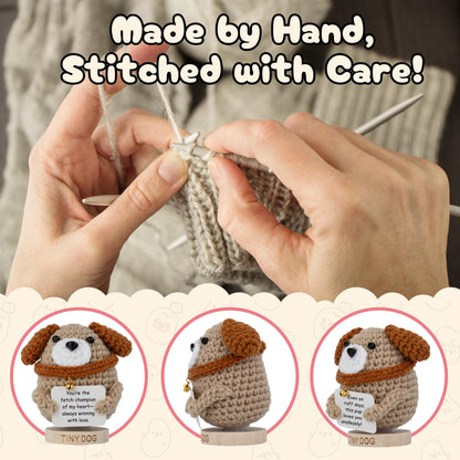 Dog Mom Gifts for Women - Tiny Dog Crochet with 30 Cute Signs for Furr Mama | Funny Birthday Gift for Pet Lovers | Funny Present for Birthday, Mothers Day, New Puppy | Cute Positive Crochet Animal