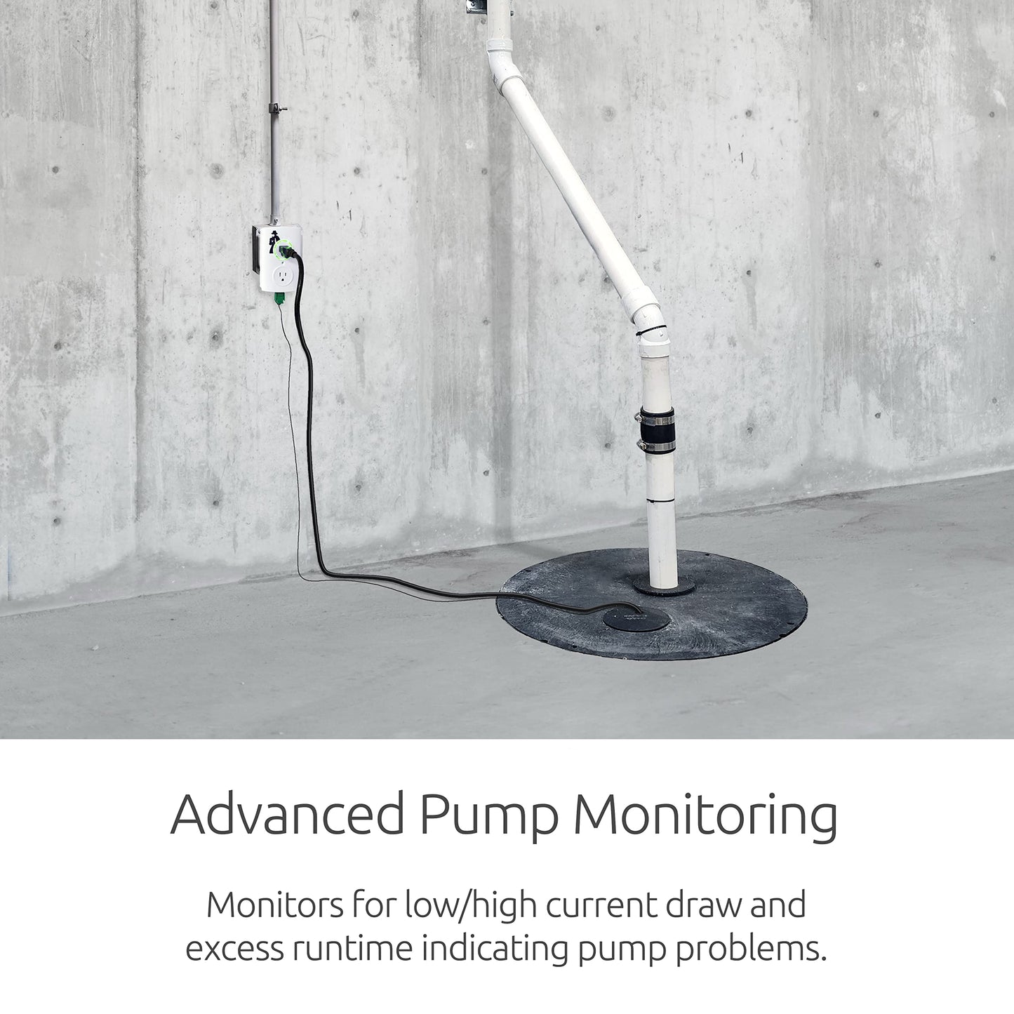 PumpSpy WiFi Sump Pump Smart Outlet 2.0 with Internet Monitoring & Alerts, WiFi Sump Pump Monitor that Connects to 24/7 Remote Monitoring Service, PumpSpy App Available on iOS and Android Devices