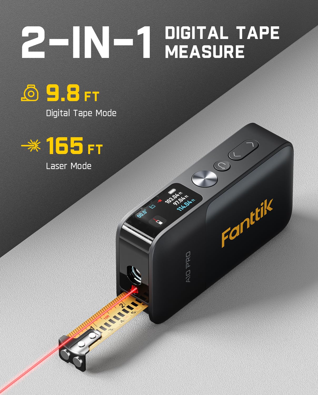Fanttik A10 Pro 2-in-1 Digital Laser Tape Measure with HD IPS Color Display & Fanttik F2 Master Mini Cordless Rotary Tool Kit 4V