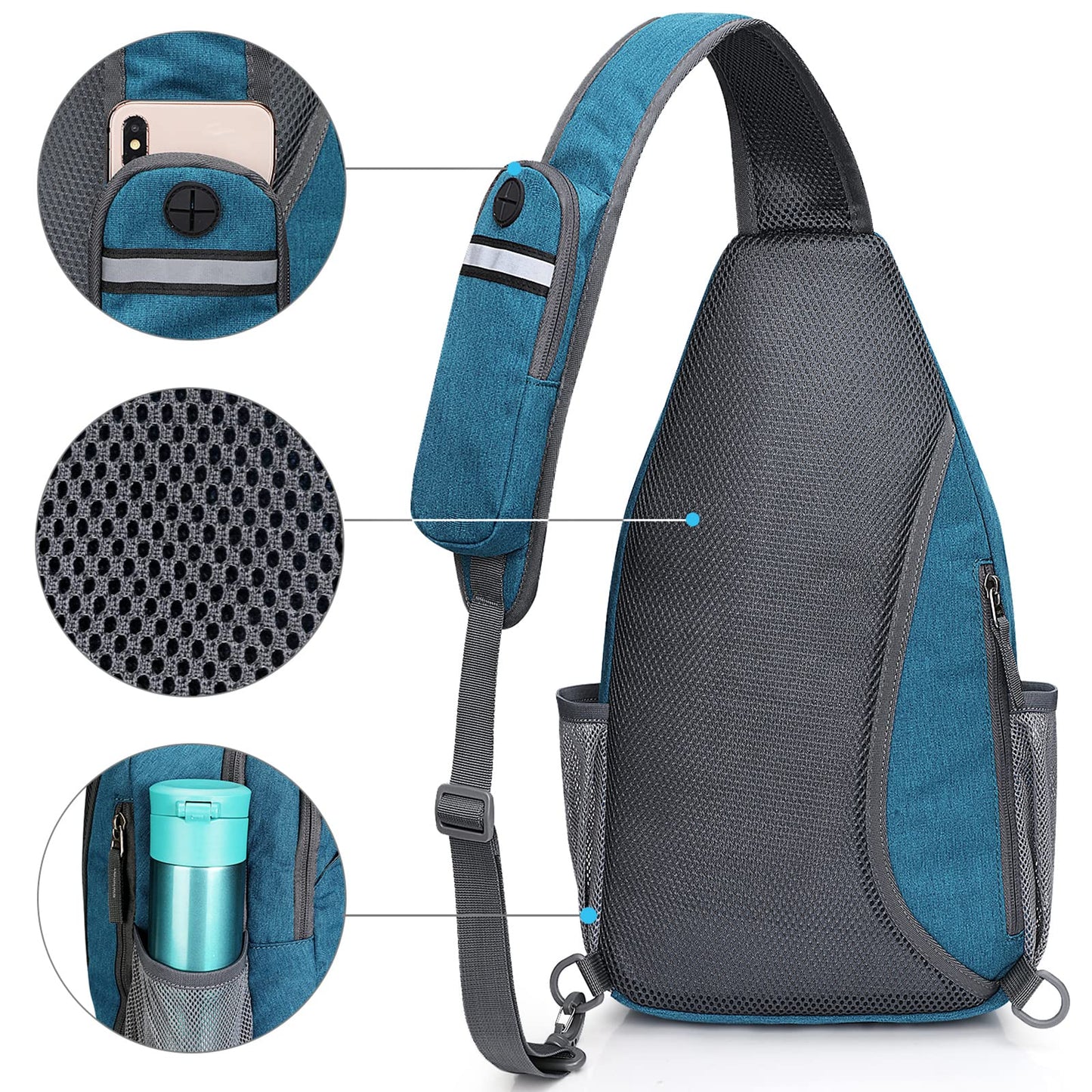 G4Free Sling Bag RFID Blocking Sling Backpack Crossbody Chest Bag Daypack for Hiking Travel