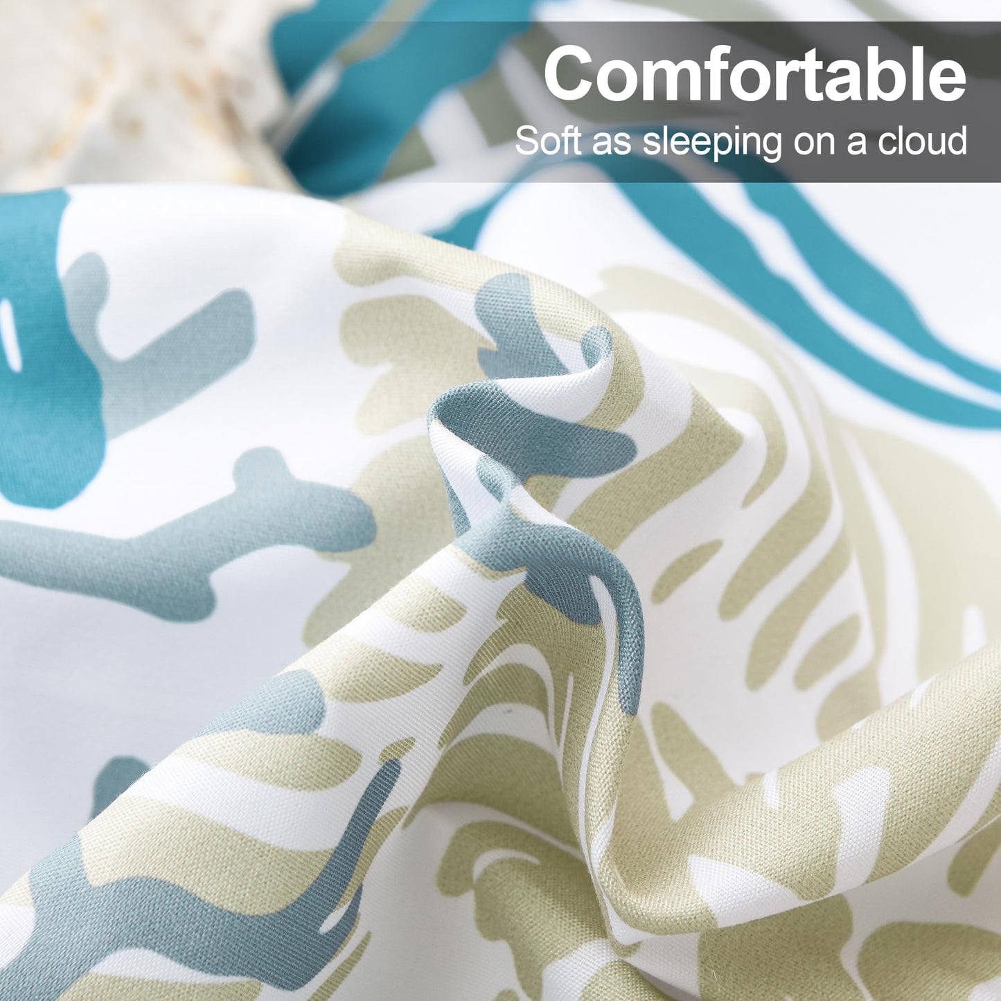 Tritard Coastal Comforter Set King Size 3 Piece, Soft Beach Themed Comforter, Ocean Nautical Lightweight Bedding Sets for All Seasons, (1 Reversible Comforter and 2 Pillow Shams), 104''x90'', C1