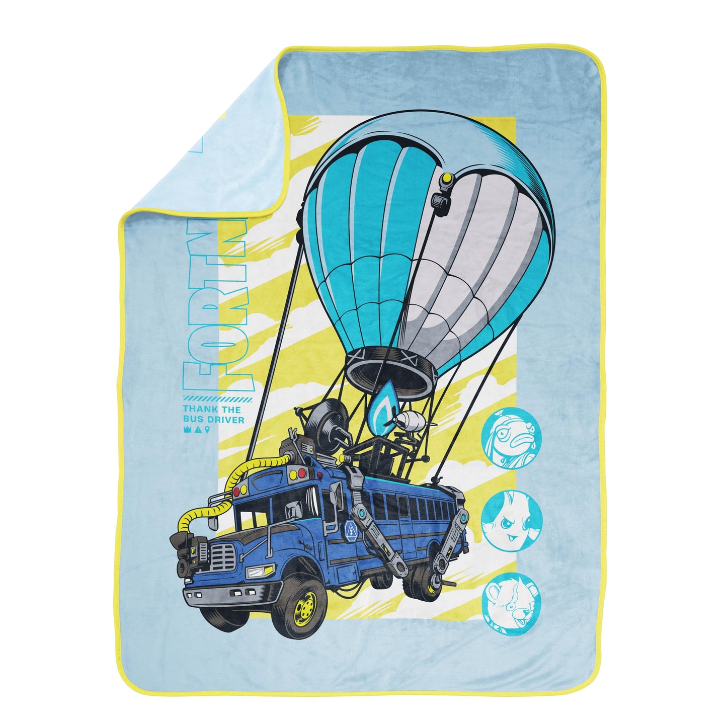 Jay Franco Kids Plush Throw Blanket – Soft & Cozy Fleece Throw for Bedroom & Couch Décor, Official Licensed Product, Blue - Fortnite, 46x60 - Throw Blanket