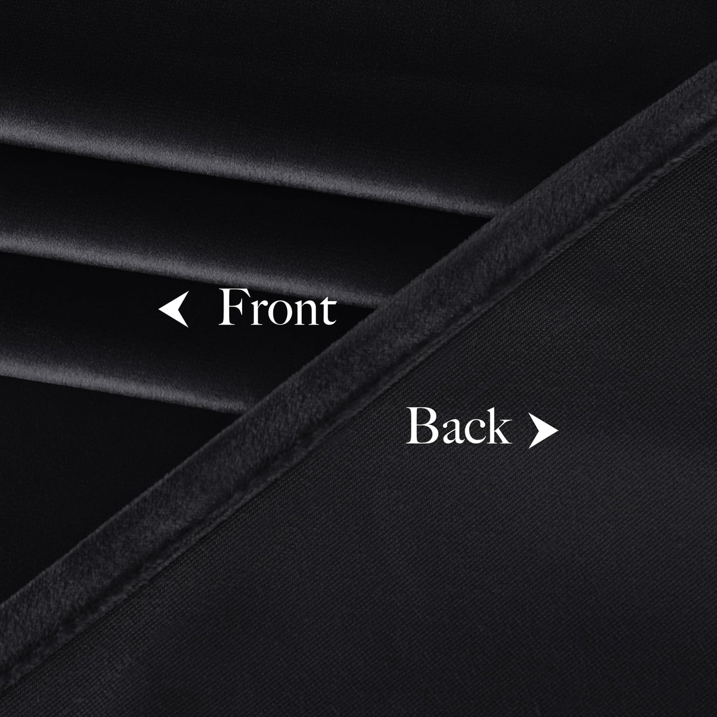 NICETOWN Halloween Black Velvet Blackout Curtains 96 inch Long for Bedroom and Living Room, Thermal Curtains Solid Heavy Rod Pocket Drapes/Window Treatments for Hall, Theater (2 Pieces, 52 W)