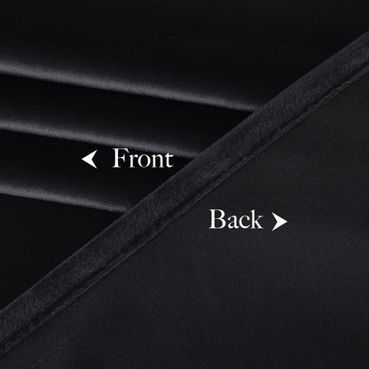NICETOWN Halloween Black Velvet Blackout Curtains 96 inch Long for Bedroom and Living Room, Thermal Curtains Solid Heavy Rod Pocket Drapes/Window Treatments for Hall, Theater (2 Pieces, 52 W)