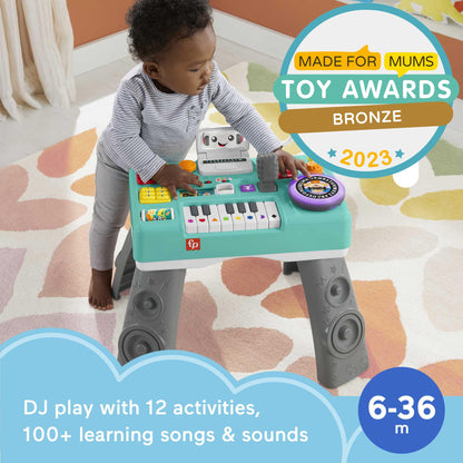 Fisher-Price Baby & Toddler Activity Table, Laugh & Learn Mix & Learn DJ Table, Musical Learning Toy with Lights & Sounds, UK English Version, HTK83