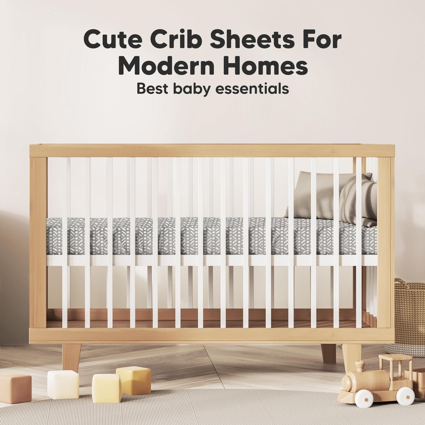 KeaBabies 2-Pack Organic Cotton Crib Sheets for Boys, Girls - 52x28 Fitted Crib Mattress Sheet Neutral, Breathable Cover for Baby Bed Set, Toddler Mattress, Soft & Cute Prints (Nordic)