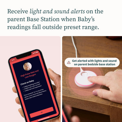 Owlet Dream Sock® - Smart Baby Monitor - Track Live Pulse (Heart) Rate, Oxygen in Infants - Dusty Rose