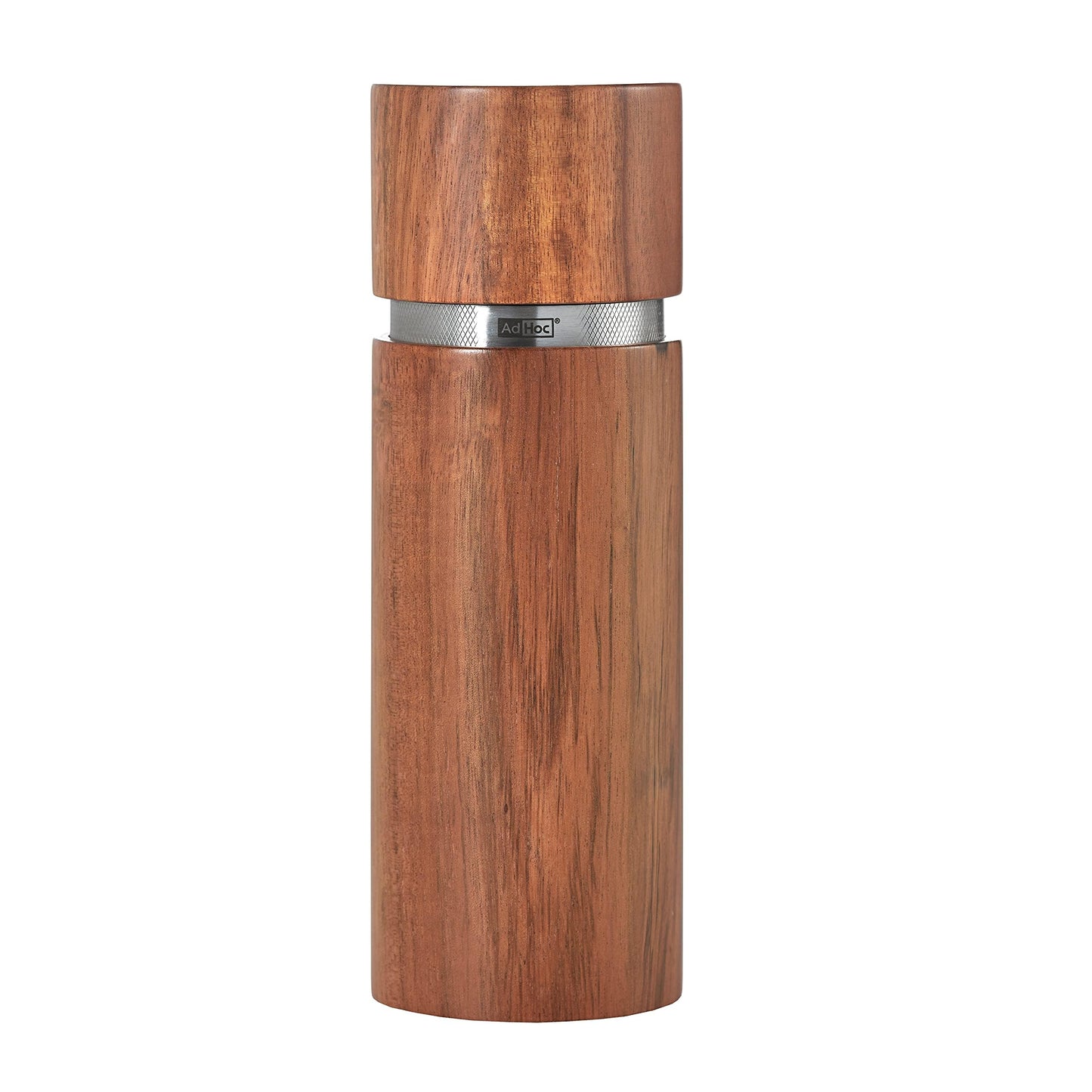 AdHoc Profi Pepper or Salt Mill - Seasoning Mill with Ceramic Grinding Mechanism - Salt & Pepper Grinder with Adjustable Settings - Stainless Steel & Wood