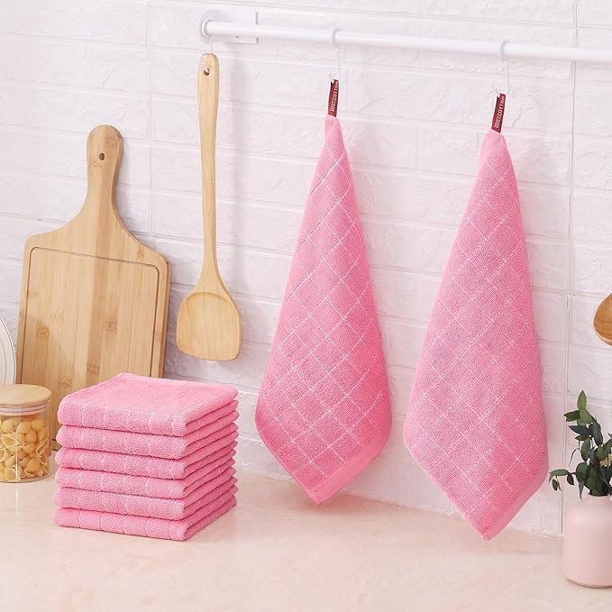Mordimy 100% Cotton Terrycloth Kitchen Towels and Dishcloths Sets, Soft and