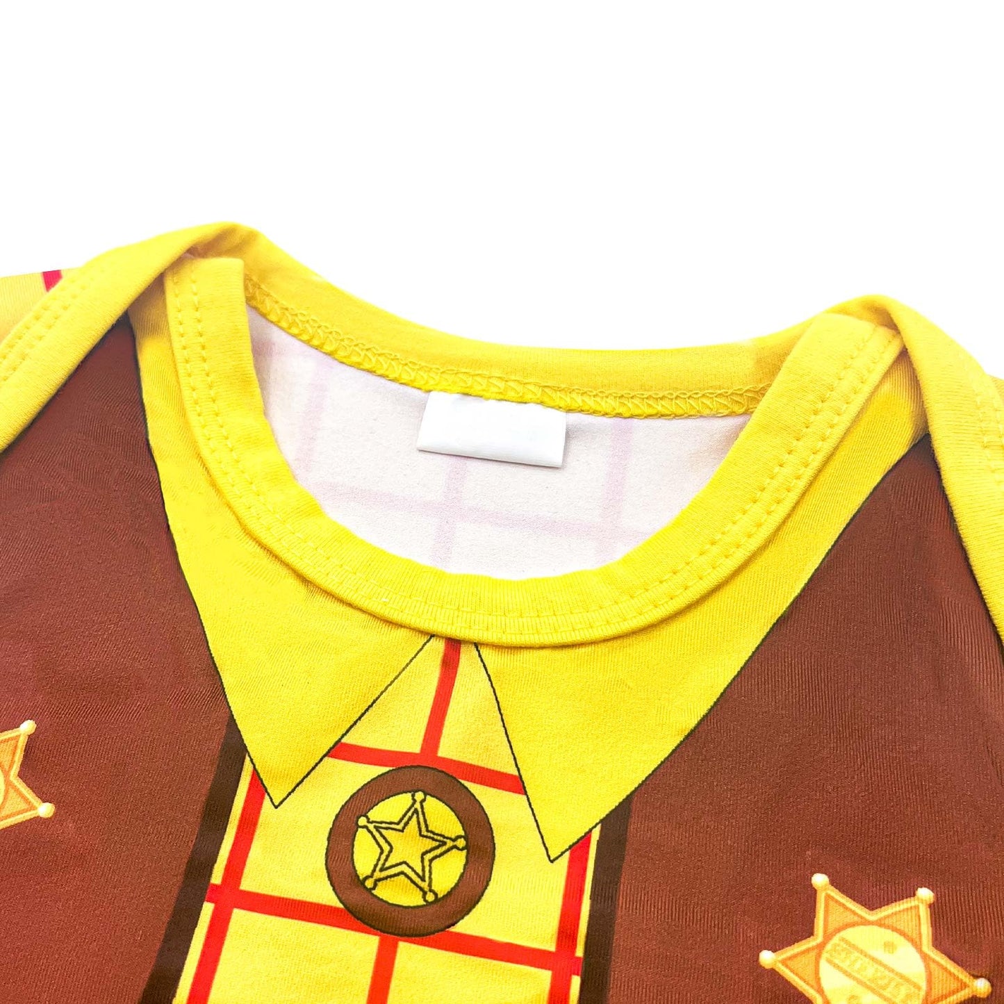Pezhiqun Baby Boys Halloween Party Cowboy Cosplay Clothes Toy Story Woody Classic Costume Set Boy Western Cowboy Sheriff Woody Deluxe Outfit Newborn to Infant,Short Sleeve,12-18Months
