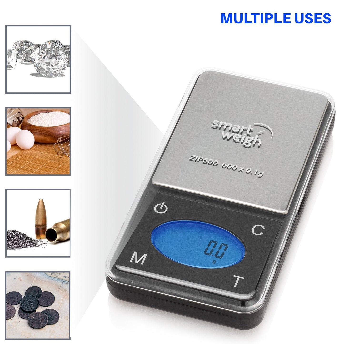 Smart Weigh ZIP600 Slim Digital Pocket Scale with Counting Feature 600 x 0.1g