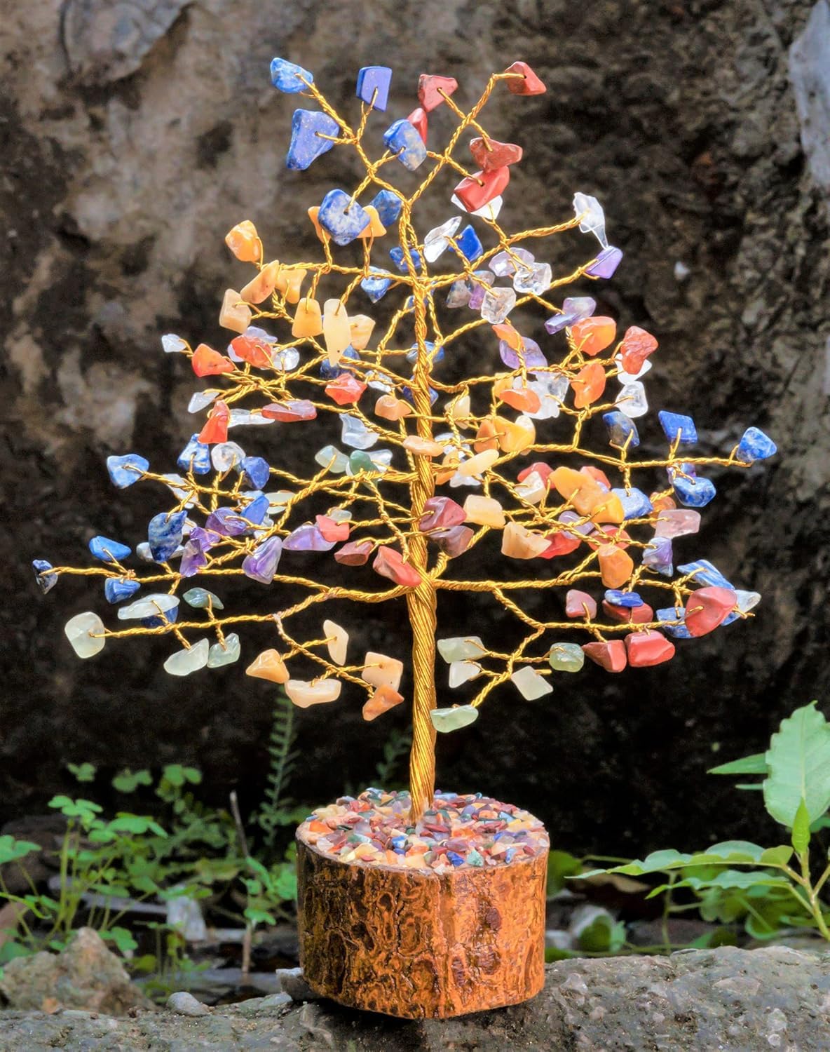 Crocon® 7 Chakra Healing Crystal Tree Bonsai, Desk Decor for Women Room & Office Decor Spiritual Gift Meditation Crystals for Home Room Decor Cute House Warming Gifts for Women Mom Birthday 7-8"