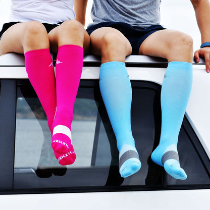 NEWZILL Medical Compression Socks for Women & Men Circulation 20-30 mmHg, Best for Running Athletic Hiking Travel Flight Nurses (Pink, L/XL)