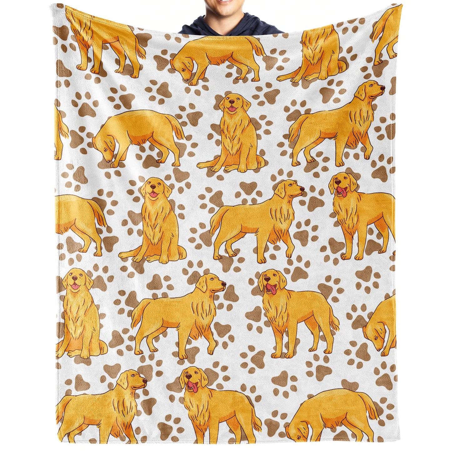 AIOMXZZ Golden Retriever Blanket Gifts, 60"x80" Dog Pattern Flannel Fleece Throw Blanket Soft, Lightweight, Comfortable, Warm Golden Retriever Themed Blanket for Humans Adults Kids