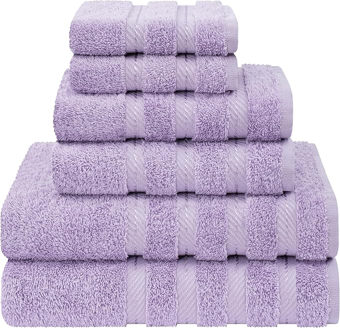 American Soft Linen Luxury 6 Piece Towel Set, 2 Bath Towels 2 Hand Towel 2