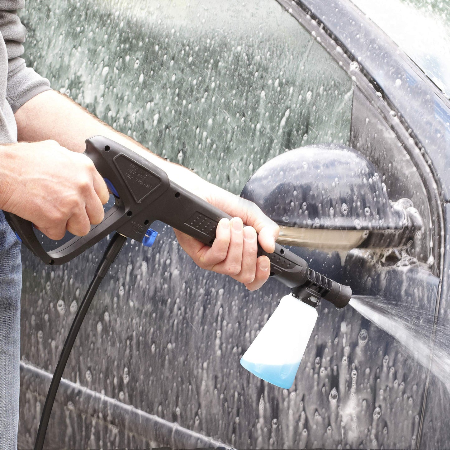 Neo® Electric High Pressure Washer 110 Bar High Power Jet Water Patio Car Cleaner with Foam Tank and Brush Included