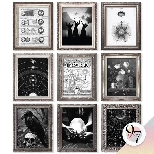 97 Decor Witchy Room Decor Aesthetic - Vintage Gothic Decorations For Bedroom, Horror Goth Room Aesthetic, Halloween Witchy Wall Art Prints, Creepy Dark Witch Posters Spooky Wall Decor (Unframed)
