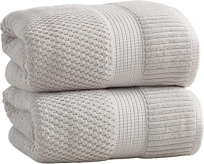 NY Loft 100% Cotton 2 Pack Bath Sheet Towel Set | Absorbent Quick-Dry Oversize