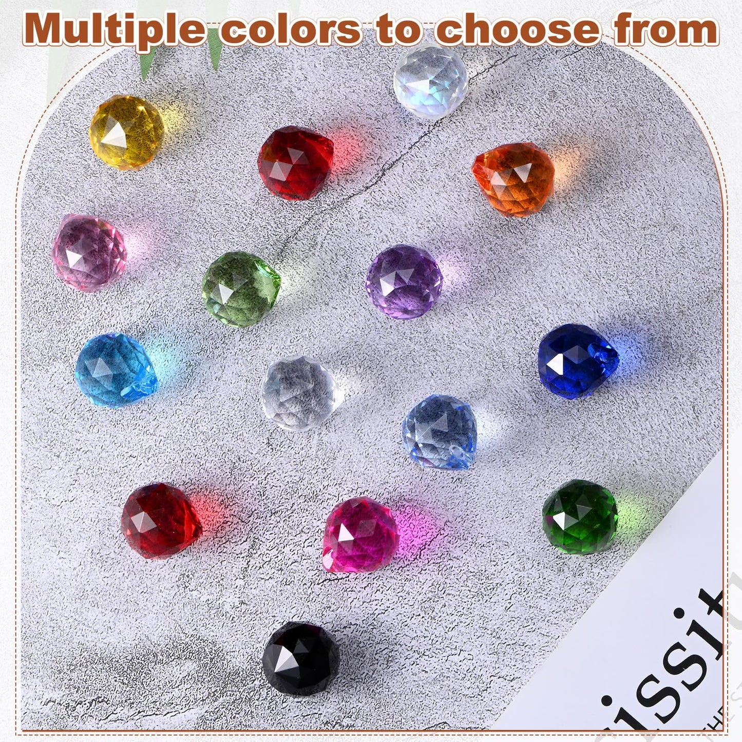 M METERXITY 10-Pack Crystal Ball Prisms, 24mm/0.94 Inch Chandelier Pendant Maker Hanging Crystals Chandelier Prisms for Home/Windows/Garden/DIY Decoration[Dark Blue]
