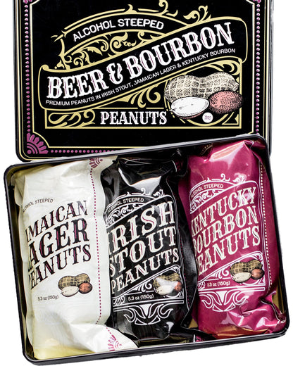Nuts Gift Basket for Men, Unique Flavored Peanuts Assortment in a Cool Tin Gift Box, Birthday Gift for Men, Great Gift for Men, Healthy Snack