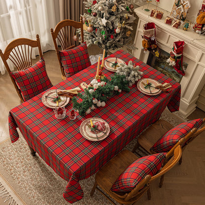 Softalker Christmas Checkered Tablecloth Rectangle - Red Buffalo Plaid Linen Cotton Gingham Xmas Table Cloths, Winter Farmhouse Table Decorations for Dining/Parties/Holiday, 54 x 80 Inch