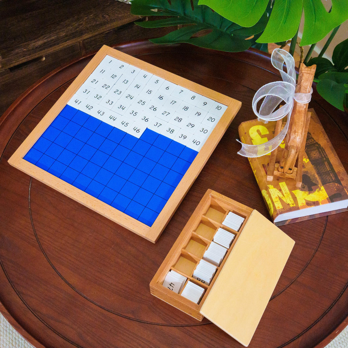Premium Montessori Hundred Board Math Toy, 13.4″ Solid Beechwood Number Sequencing 1-100 for Kids Ages 4-8, Educational Teaching Aids & Homeschool Supplies, Durable Learning Gift (Hundred Board)