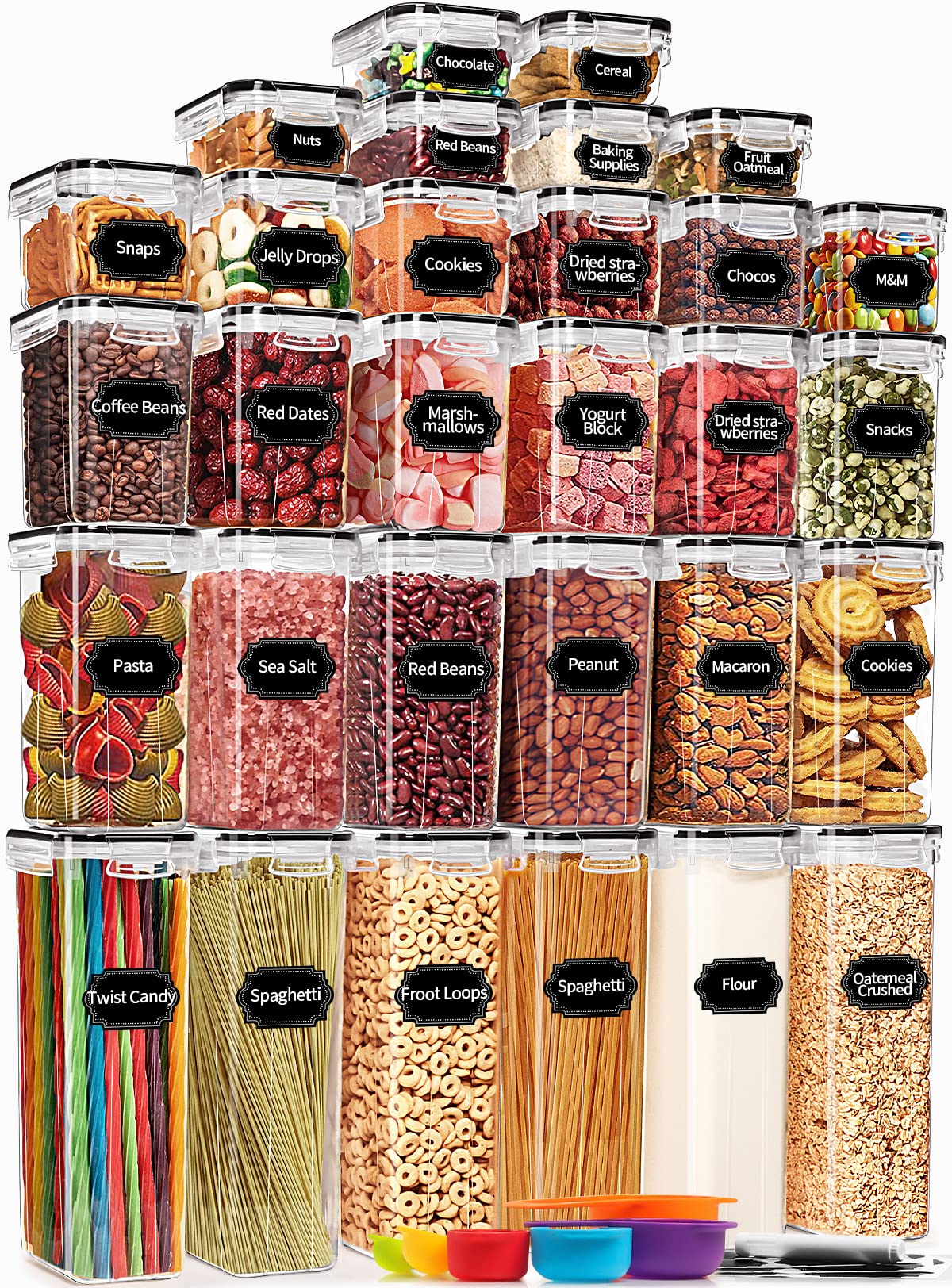 PRAKI 30 Pack Airtight Food Storage Containers for Organizers and Storage