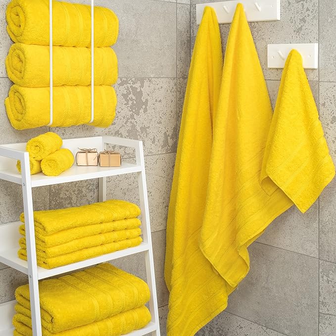 American Soft Linen Luxury 4 Piece Bath Towel Set, 600 GSM 100% Cotton Turkish