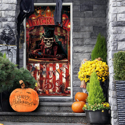 Fanfanwin 3 Pcs Halloween Evil Circus Window Door Covers Decorations Set Scary Clown Ghost Skull Curtain Decor Bloody Creepy Carnival Poster Backdrop Banner Halloween Window Silhouette for Party Decor