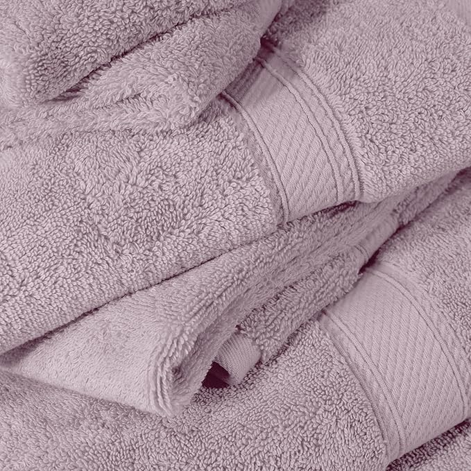 SUPERIOR Egyptian Cotton Pile 6 Piece Towel Set, Includes 2 Bath, 2 Hand