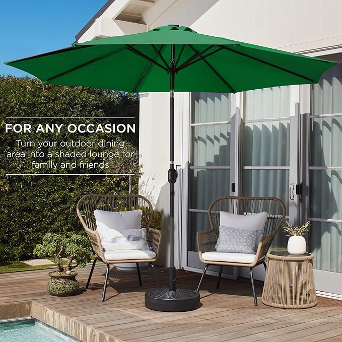Best Choice Products 10ft Outdoor Table Compatible Steel Polyester Market Patio Umbrella w/Crank and Easy Push Button Tilt