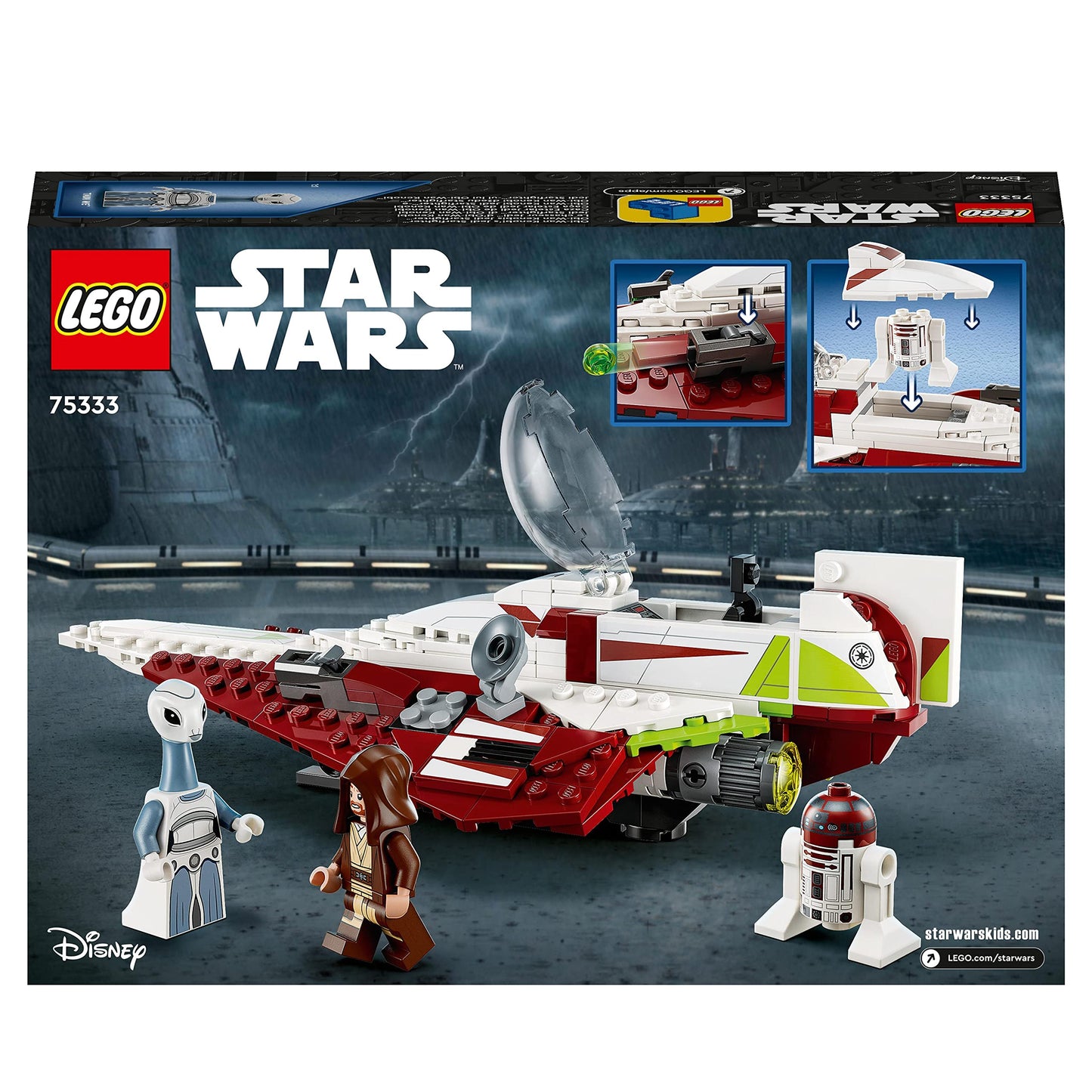 LEGO Star Wars Obi-Wan Kenobi’s Jedi Starfighter, Buildable Toy for 7 Plus Year Old Boys & Girls, with Taun We Minifigure, Droid Figure and Lightsaber, Attack of the Clones Set, Gift Idea 75333