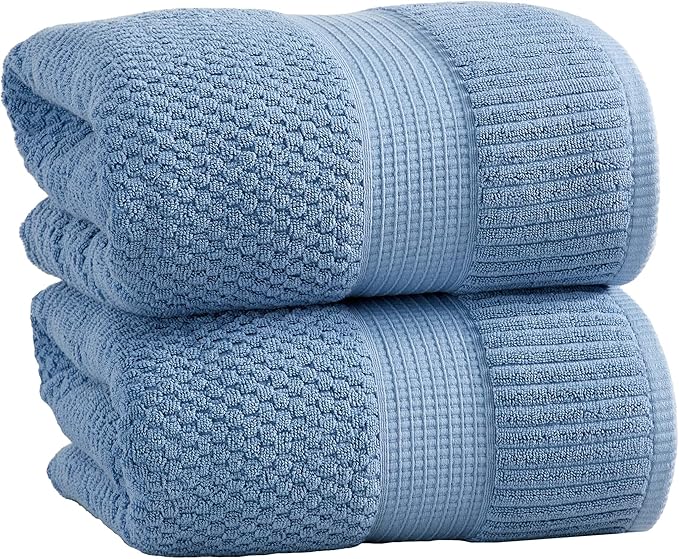 NY Loft 100% Cotton 2 Pack Bath Sheet Towel Set | Absorbent Quick-Dry Oversize