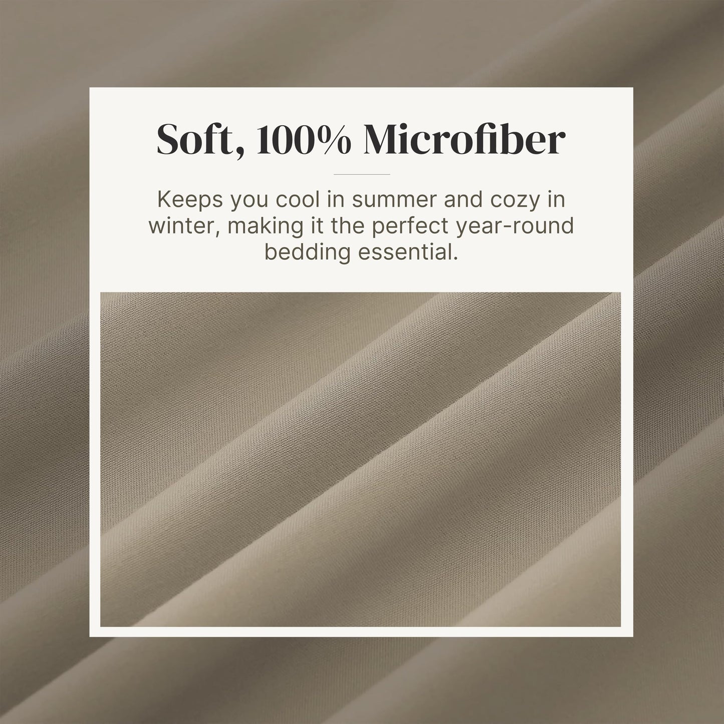 Modern Threads Soft Microfiber Solid Sheets - Luxurious Microfiber Bed Sheets - Includes Flat Sheet, Fitted Sheet with Deep Pockets, & Pillowcases Khaki King